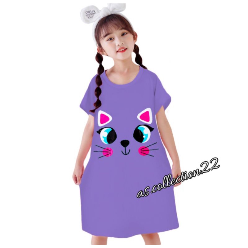 DASTER ANAK KUCING DRESS CUTE 2-12 TAHUN