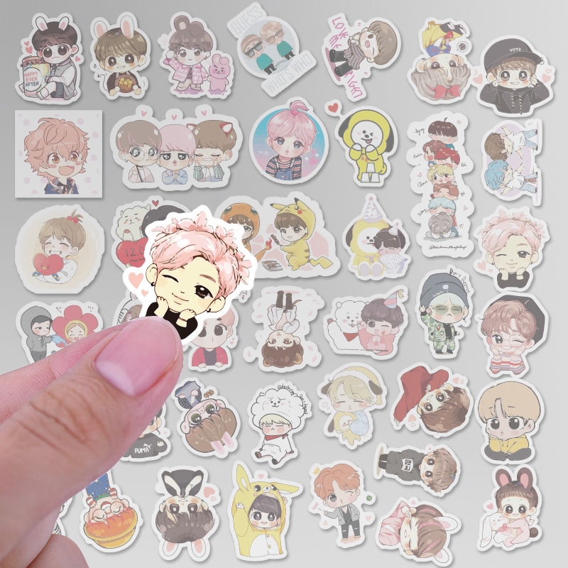 BT21 40pcs KPOP BTS EMOJI Stickers Cute Cartoon Bangtan Boys for Cellphone Cup Notebook Diary Decor