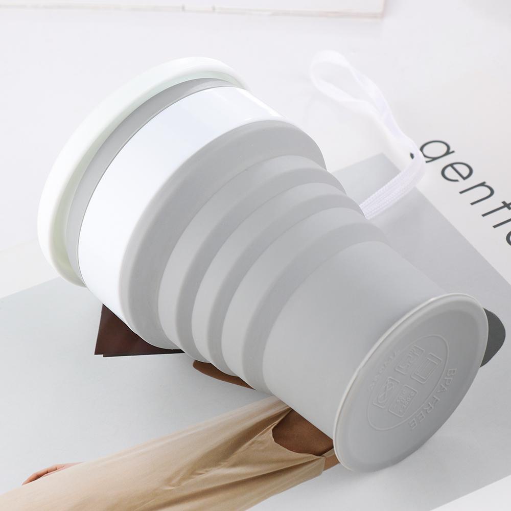 Populer 100 /200 /350ml Collapsible Silicone Cup Perlengkapan Travel Teleskopik Rumah Tangga Mug Minum Lipat