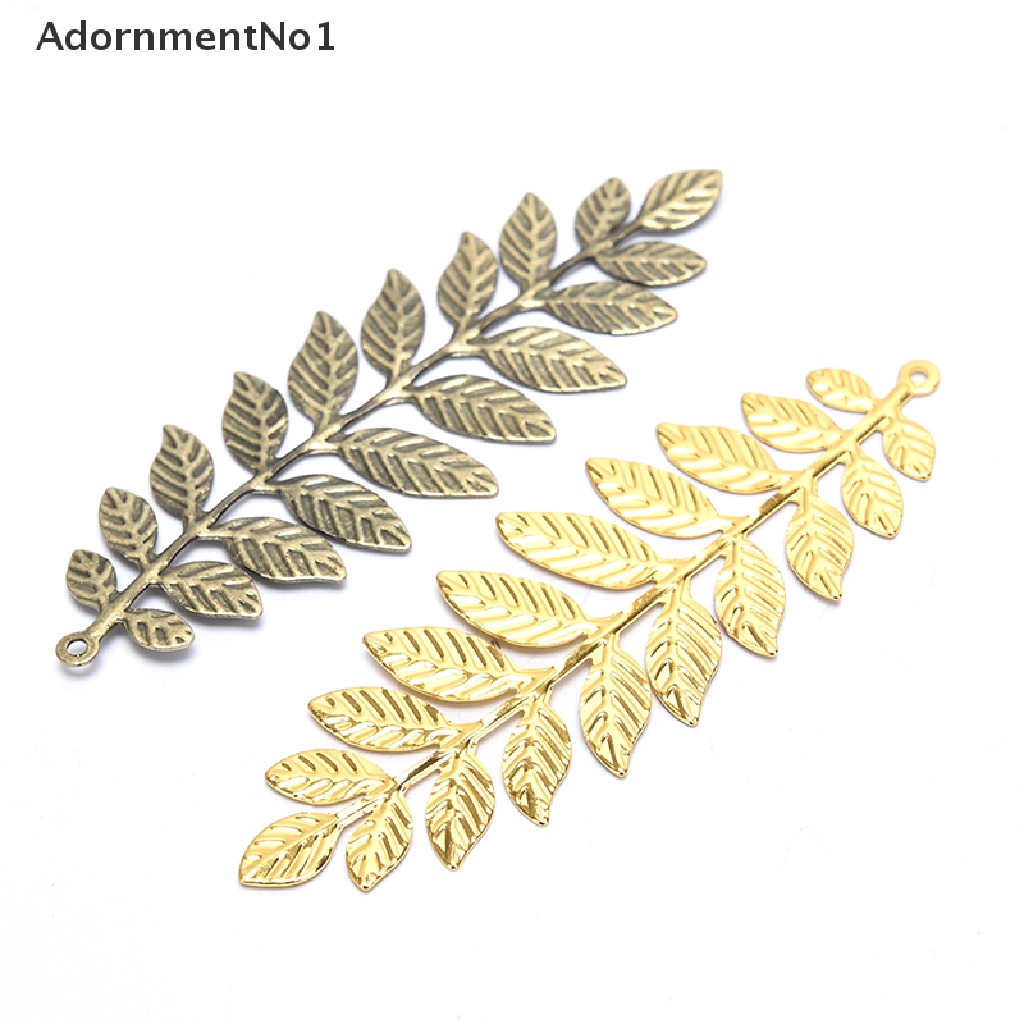 (AdornmentNo1) 10pcs / set Konektor Bentuk Daun Bahan Metal Gaya Vintage Untuk Kerajinan Tangan DIY