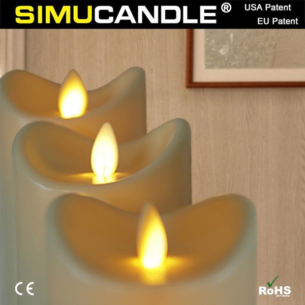 LILIN LED PUTIH NYALA API BERGOYANG DENGAN WAX ASLI