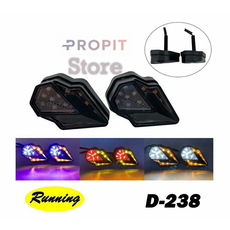 Lampu Sign Sein Tempel Fairing LED Running Sen Motor Ninja Vixion R15 R25 CB150 CBR