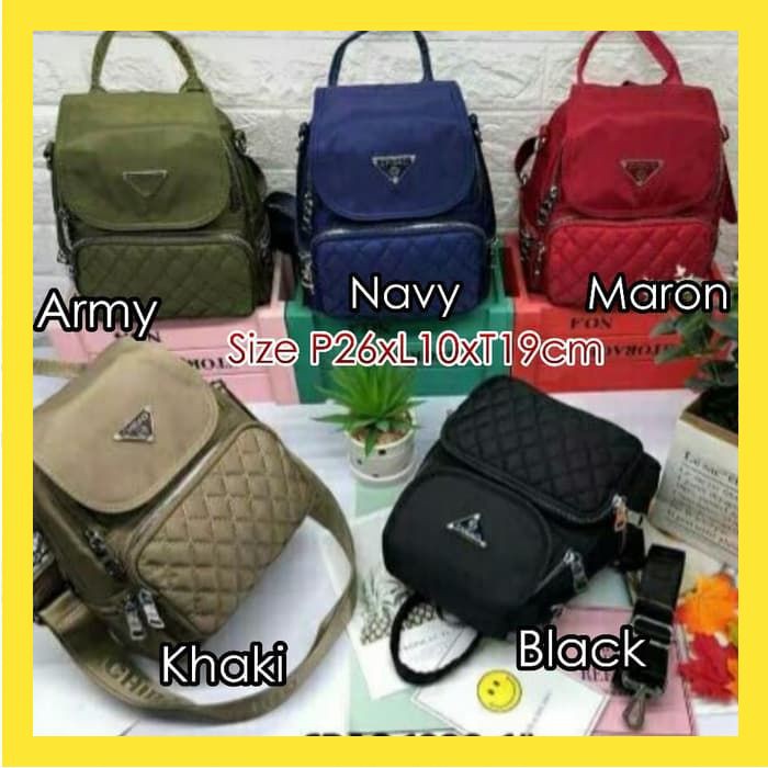 TAS RANSEL WANITA IMPORT PUNGGUNG KECIL KEKINIAN BACKPACK CHIBAO BORDIR 2IN1 SMALL FS072