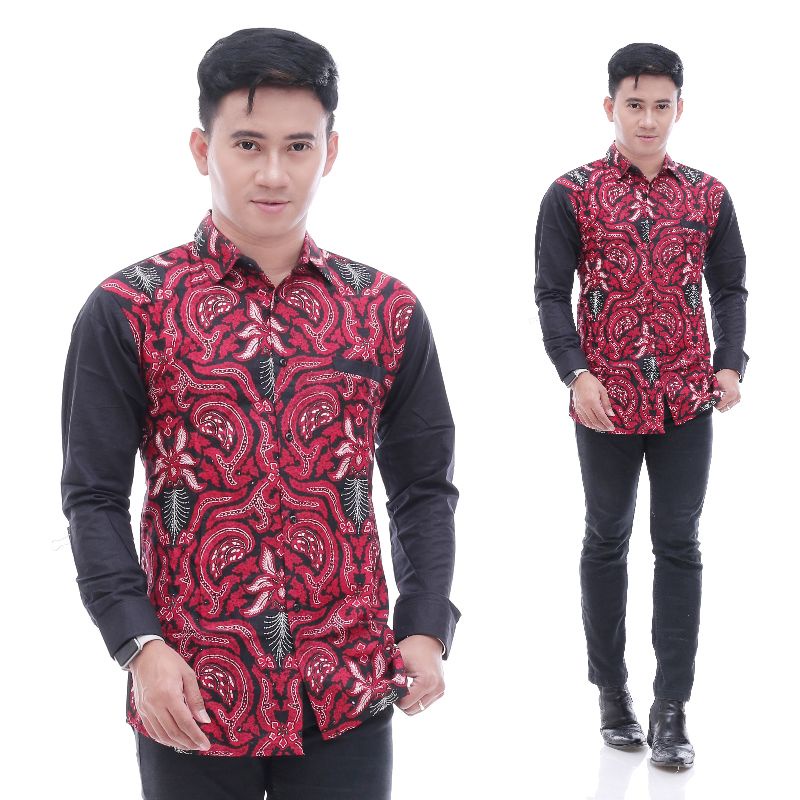 KEMEJA BATIK PRIA LENGAN PANJANG SIZE M L XL XXL BSWART BatiK HRB026 Kenongo Hem Panjan