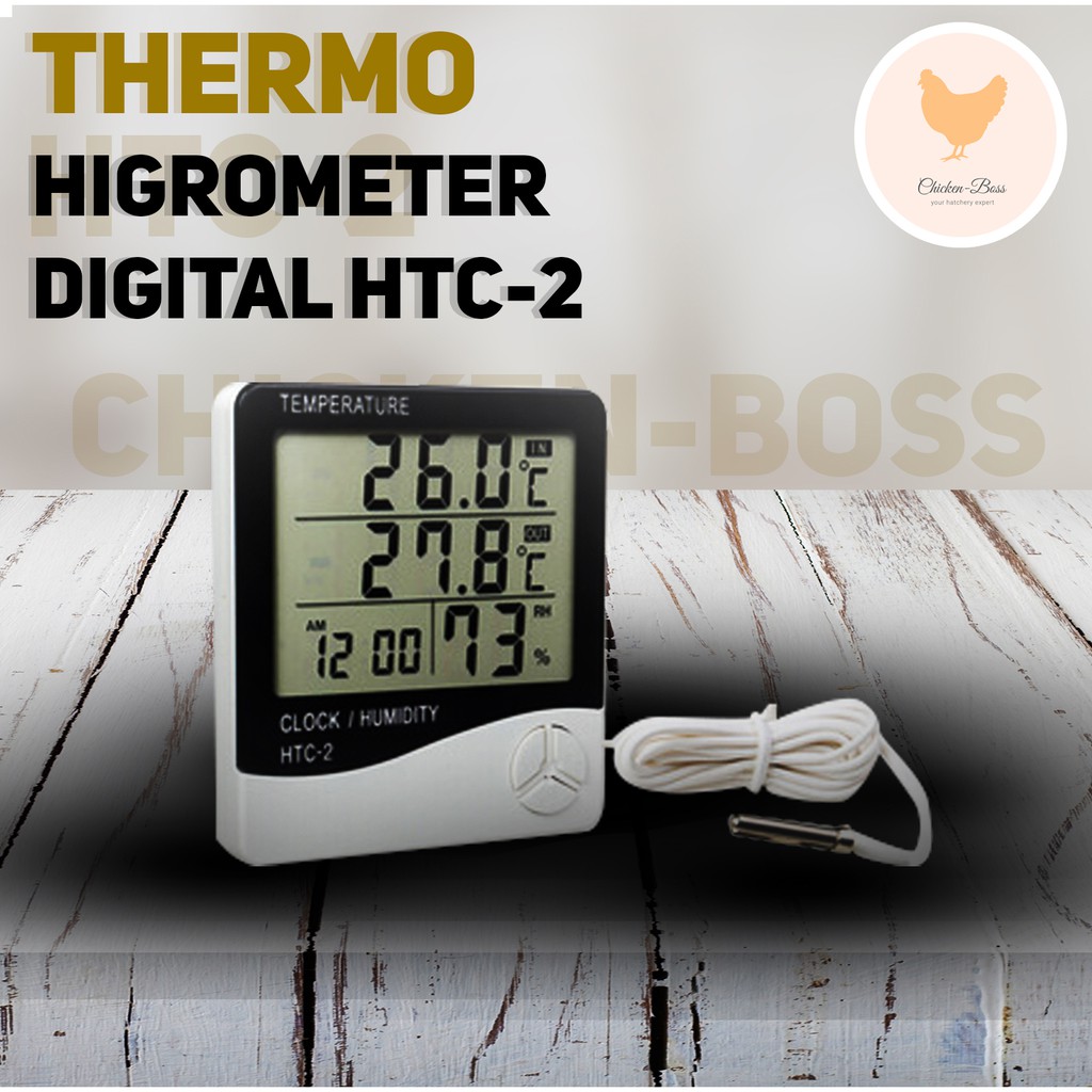 Thermo-Higrometer Digital (HTC-2) untuk Mesin Tetas Telur Ayam Bebek Burung Puyuh