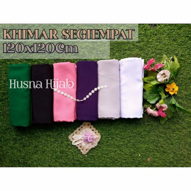 [HUSNA COLLECTION] Khimar Segi Empat Polos Wolfis 120cm /Jilbab Segi Empat / Kerudung Segiempat