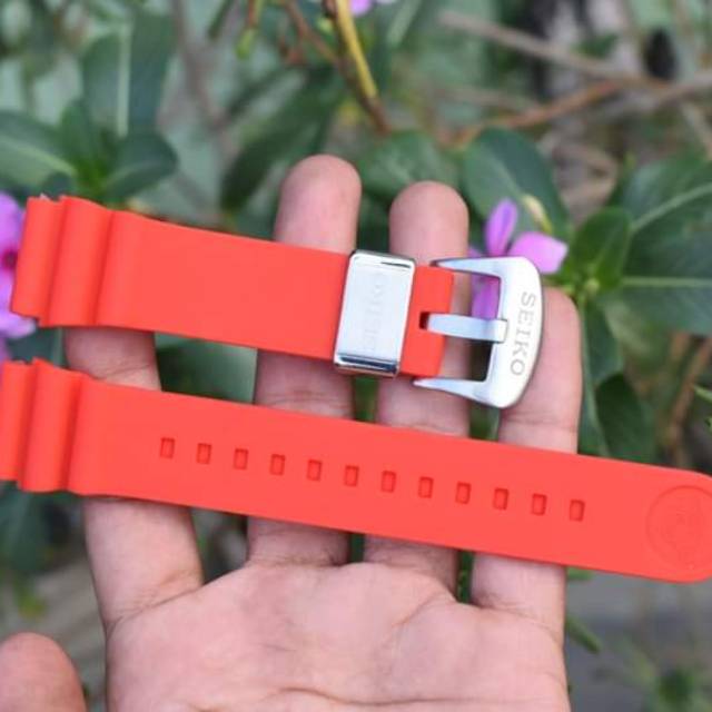 Rubber seiko Diver strap 22mm seiko prospex red