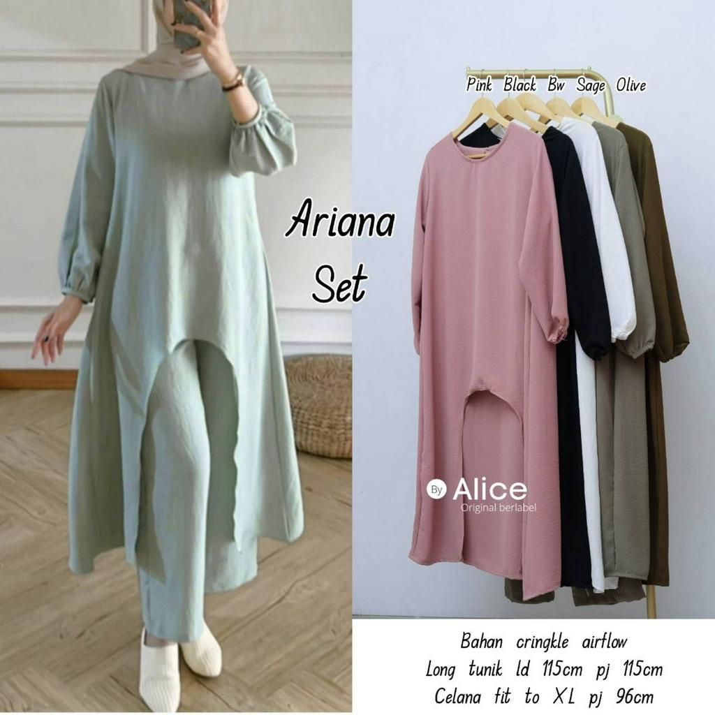 ARIANA ONESET / 29.9 / BAHAN CRINGKEL AIRFLOW / LD 115 CM / SETELAN WANITA ALLSIZE FIT TO XXL / ALICE