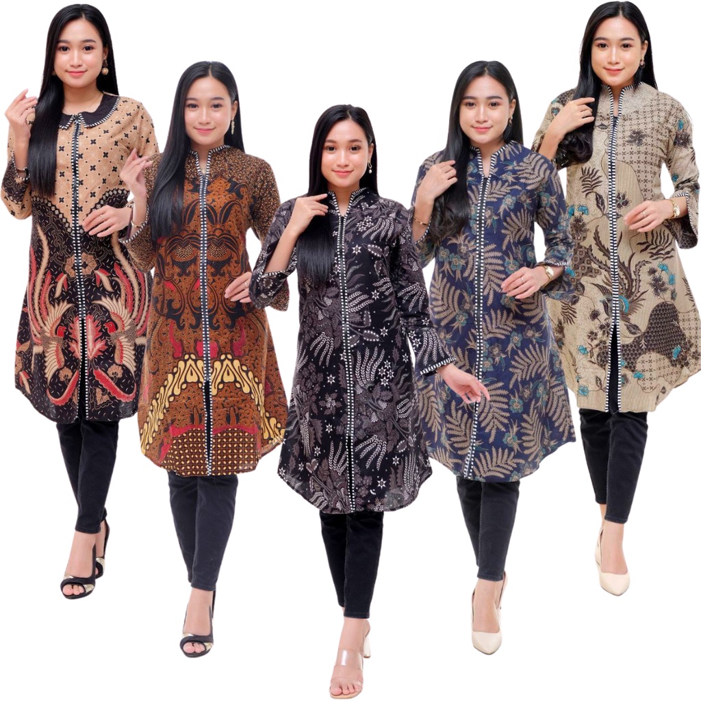 MCbatik Tunik | Tunik Batik Zipper Zebra Wanita Terbaru