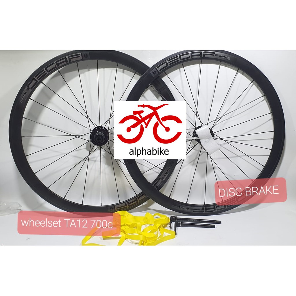 WHEELSET DECAF 700C ROAD TA12 24H 40MM DISC BRAKE 24 HOLE