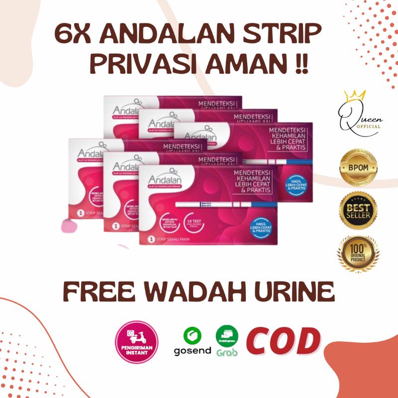 6 pcs Andalan strip uji kehamilan pribadi Tespek Testpack Test pack Test kehamilan instan