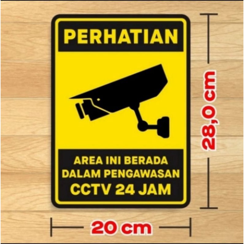 

stiker vinyl perhatian Area cctv 20x30cm signifikan rambu k3