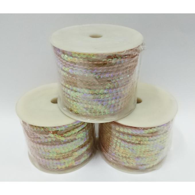 PERALATAN JAHIT | RAMBOCI PAYET RENTENG RANTAI PIRING CUP 6MM SEQUIN MANIK (PER ROLL)