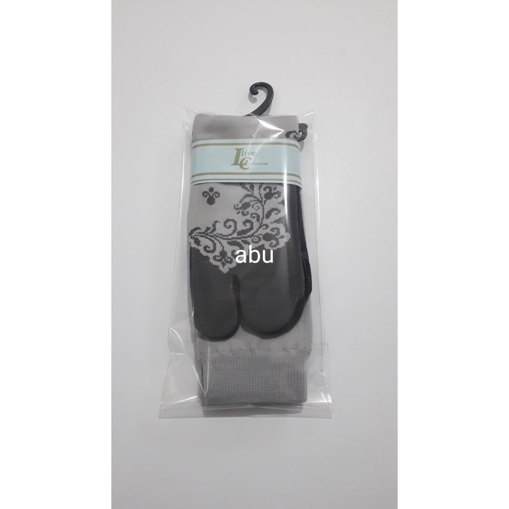 kaos kaki jempol motif wanita muslimah /bunga akar-abu