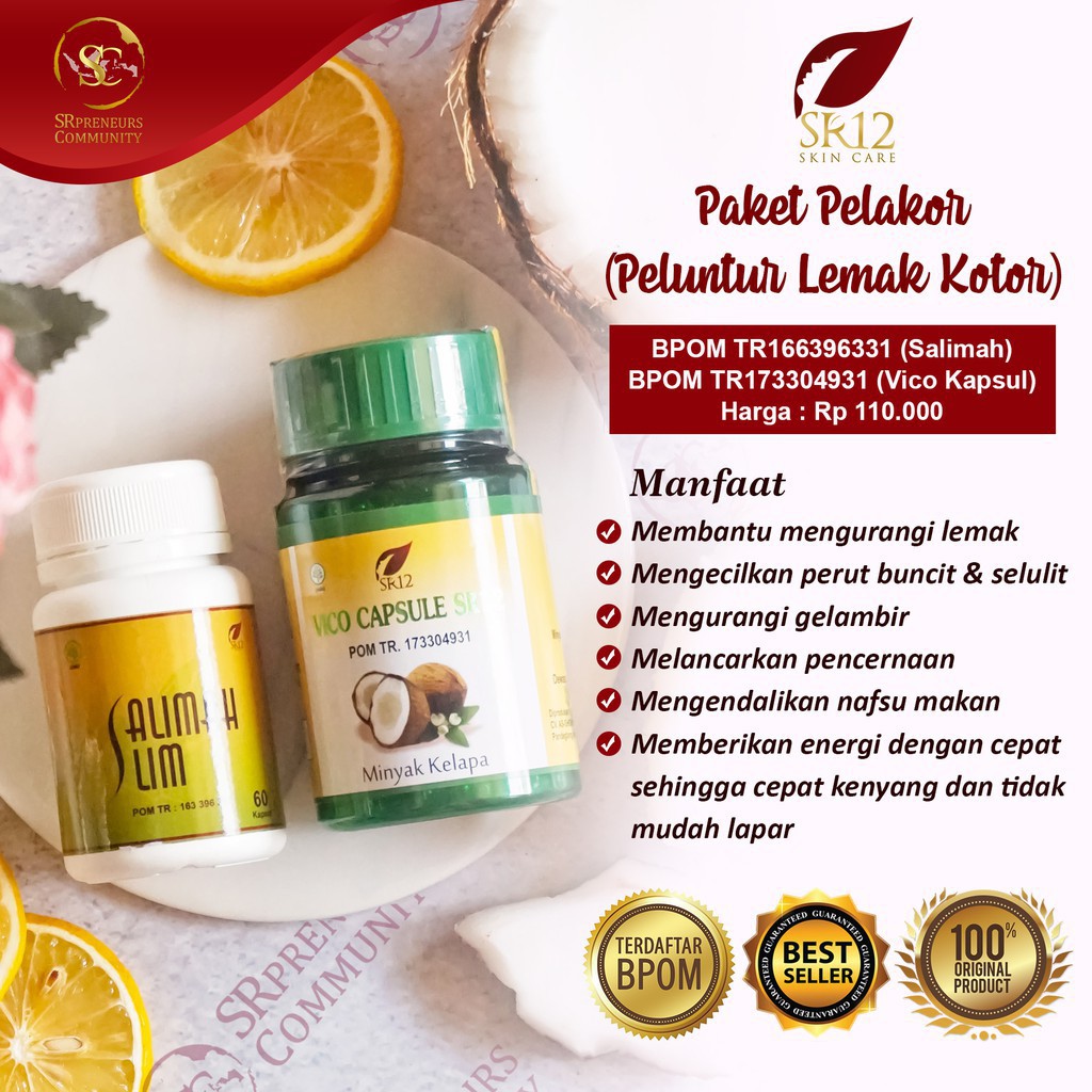 (FREE HADIAH) SR12 Pelangsing Badan BPOM Pelangsing Ampuh Pelangsing Busui Diet Herbal