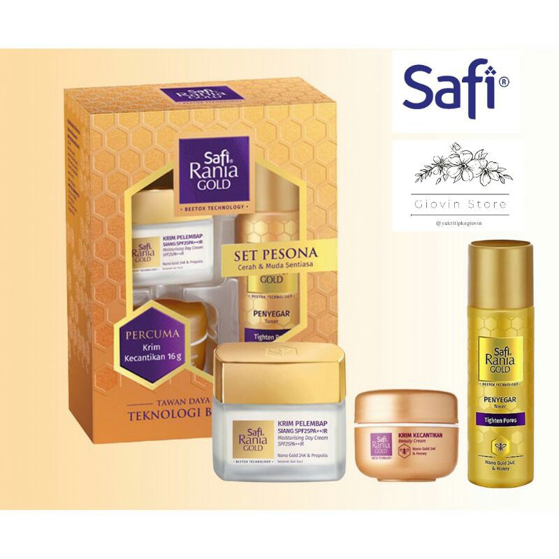 Safi Rania Gold Set Pesona | PAKET TERMURAH Krim Pencerah Ori Safi Malaysia Krim Pencerah Wajah