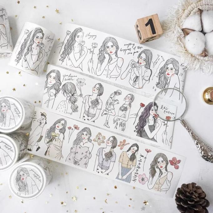 

(BISA COD) Jennyuanzi Flower Girls Washi Tape KOMPLIT Kode 692