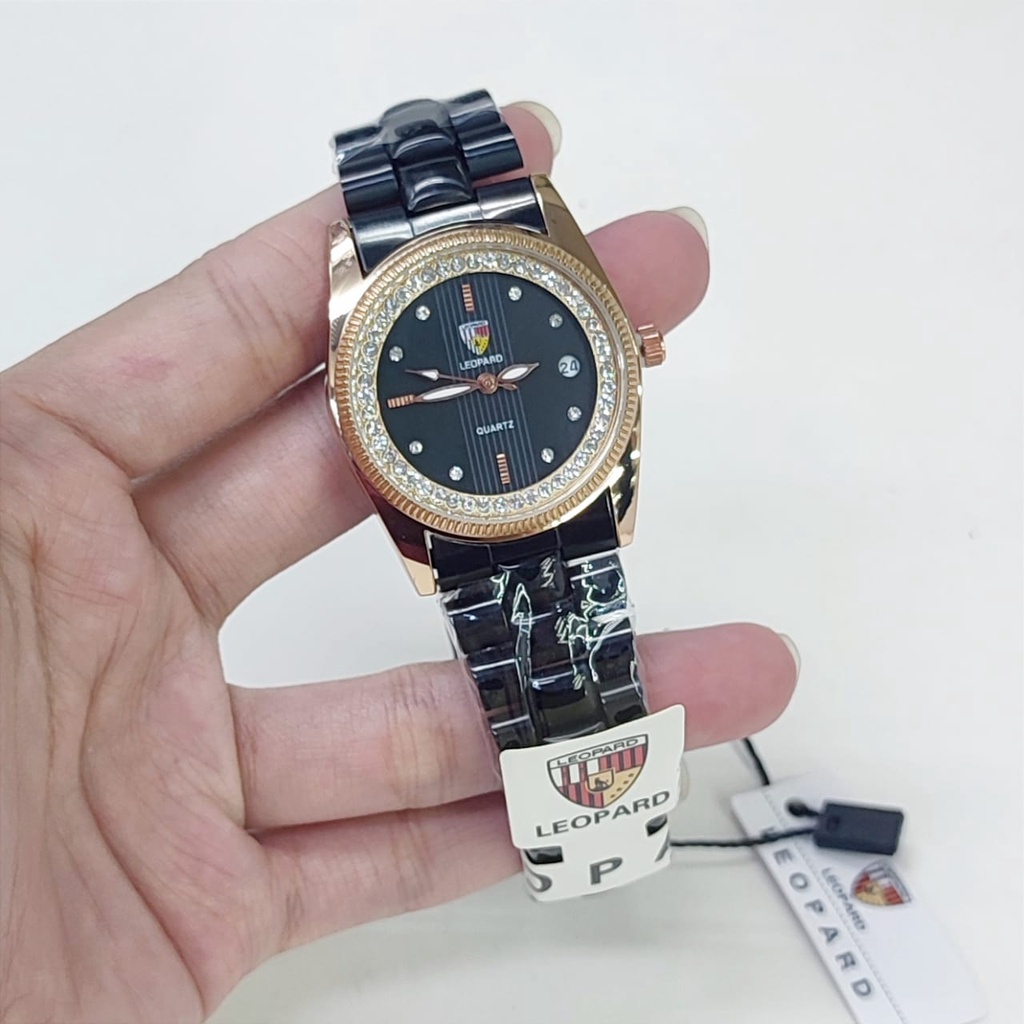 BEST SELLER JAM TANGAN PRIA WANITA LEOPARD X53 TALI RANTAI TANGGAL AKTIF FREE BOX BATERAI CADANGAN || JAM TANGAN FASHION PRIA JAM TANGAN CEWEK MURAH LEOPARD