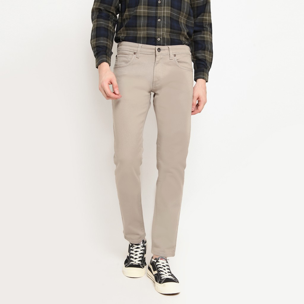 Celana Jeans Panjang / Celana Denim Warna Pria Skinny Fit Stretch BAFFARO Khaki / B812-001KHY