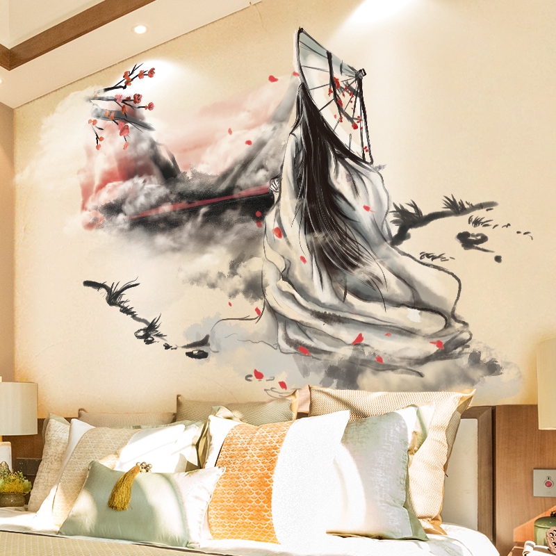 Gaya Cina Gaya Kuno Lanskap Lukisan Kamar Tidur Samping Tempat Tidur Latar Belakang Hiasan Dinding W Shopee Indonesia