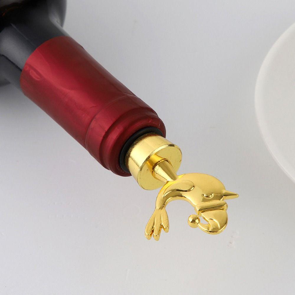 Solighter 4PCS Stopper Anggur Natal Xmas Hadiah Gingerbread Man Santa Claus Wine Sealer