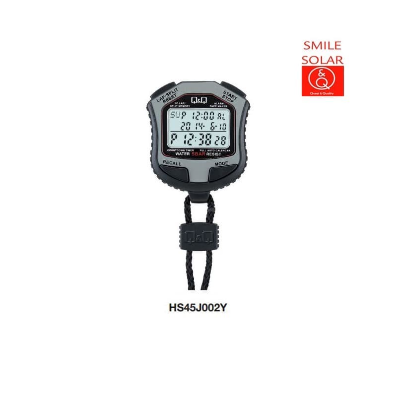 STOPWATCH Pengukur Waktu 10-LAP Original Q&amp;Q QnQ QQ HS45 Series