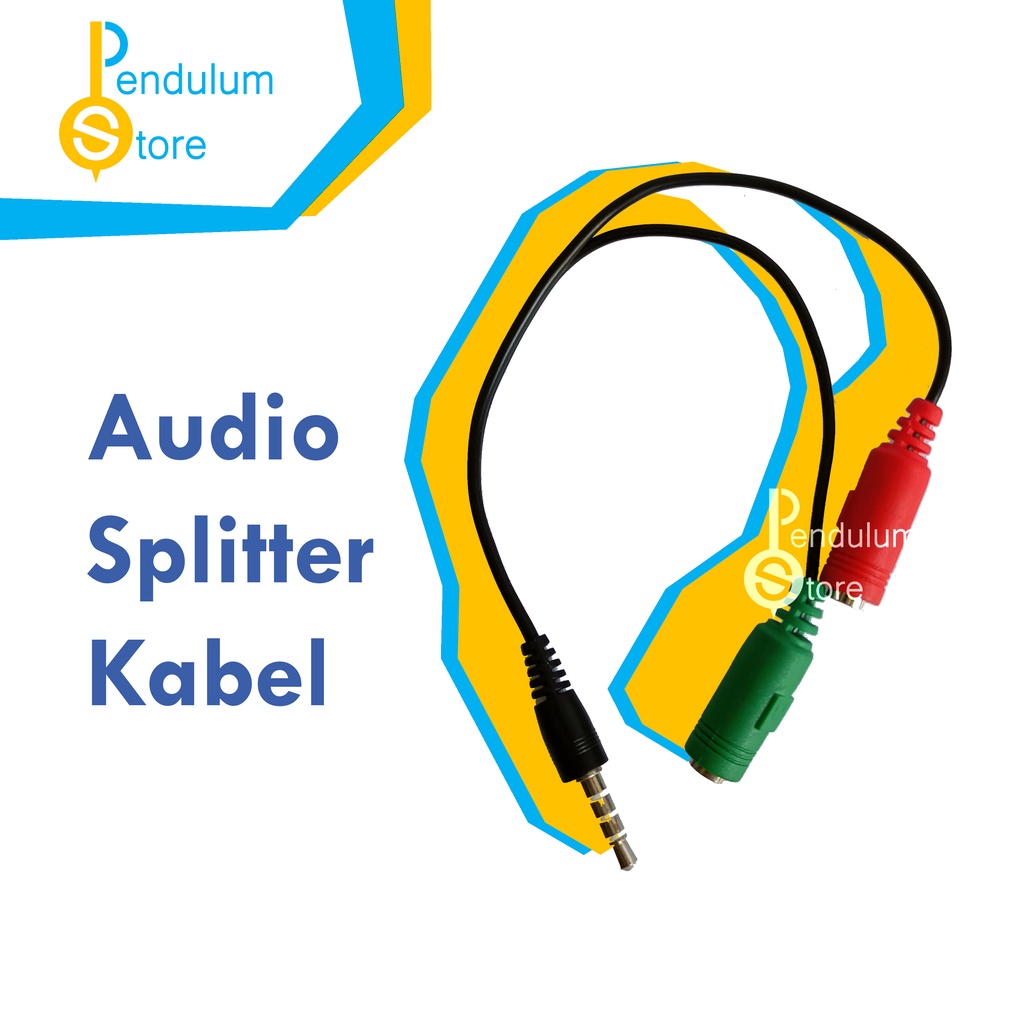 Kabel Audio Splitter 2 to 1 untuk Smartphone/HP 3.5mm / Jack 3.5mm AUX ke Headset Headphone Speaker