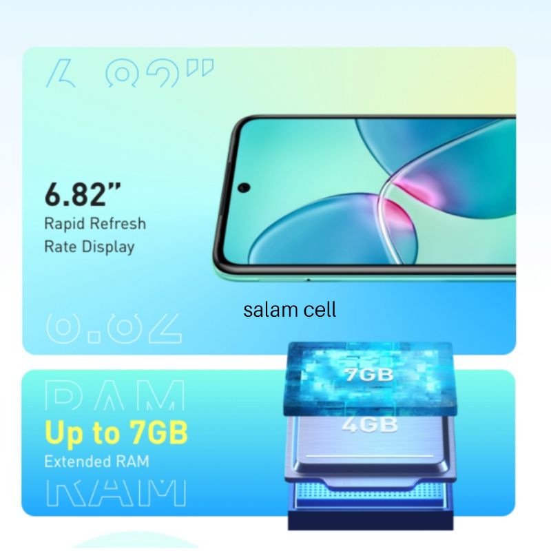 Infinix Hot 50i Ram 6+6/128GB Helio G81 120Hz 6.7&quot;Inch Puch Hole Original Garansi Resmi