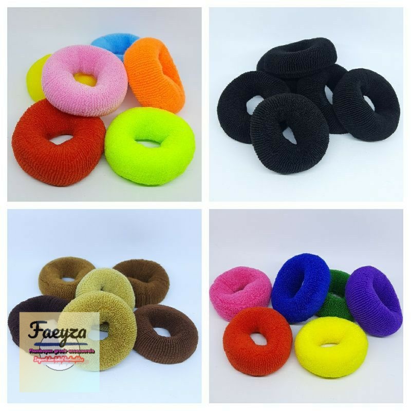 6 pcs ikat rambut donut jumbo murah