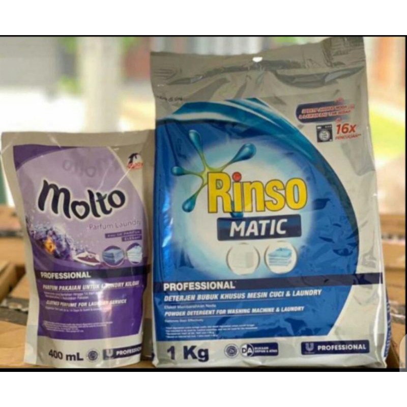 SEPAKET RINSO MATIC 1kg+MOLTO 400ml