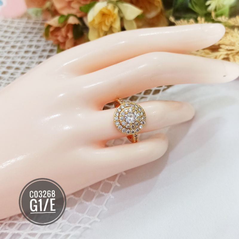 Cincin Fashion Rhodium  Mewah Full Zircon C03168