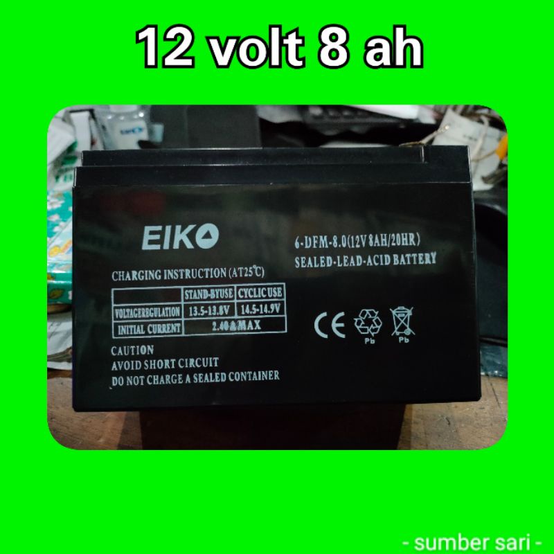 aki kering 12 volt 8 ampere EIKO