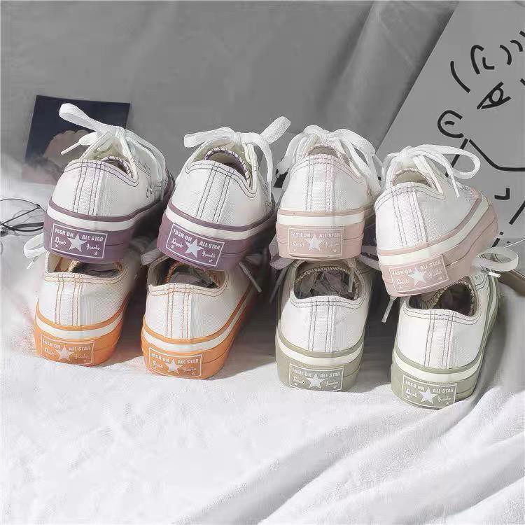 Free BOX Sepatu Sneakers Wanita Import Sepatu Kanvas Wanita Kasual Polos Tali Premium Quality Sepatu Casual Sneakers Wanita Sport Shoes NS7204