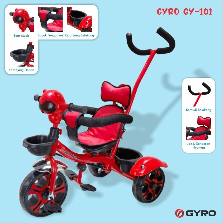 Sepeda Anak - Sepeda Roda Tiga STROLLER GYRO GY 101