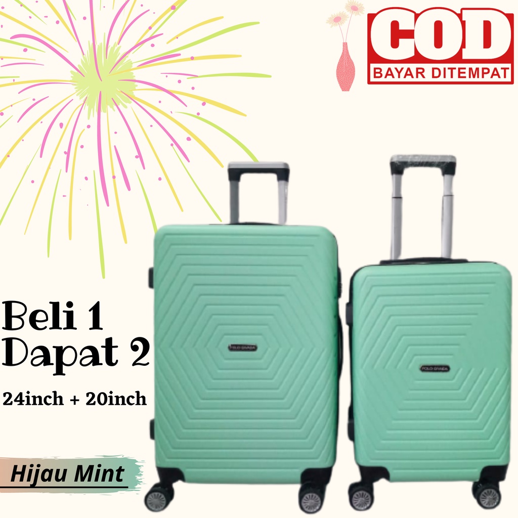 KOPER POLO KTI 502 KOPER SET 2IN1 24INCH 20INCH KOPER BAJU KOPER MURAH KOPER ANTI PECAH KOPER JUMBO