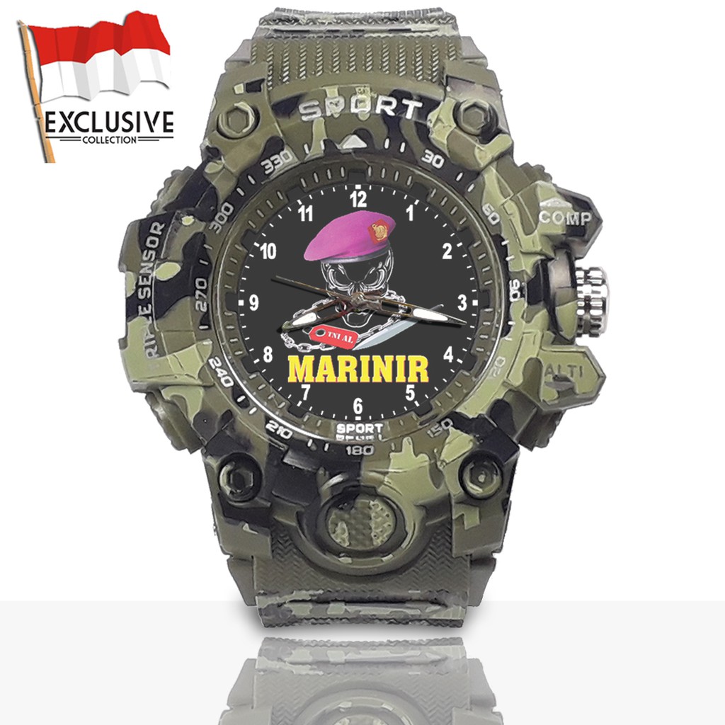 (Exclusive) Jam Tangan MARINIR - TNI Loreng Army | Motif 1