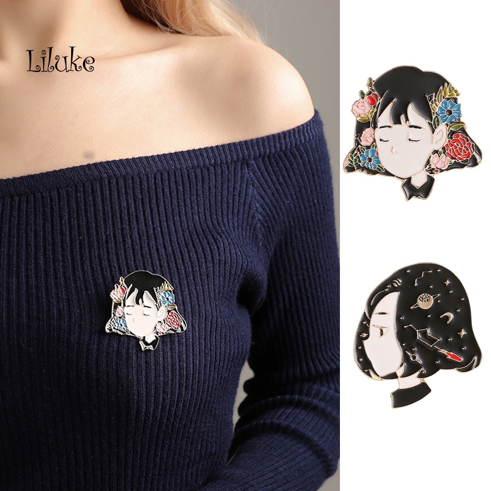 Lkbros Pin Dada Desain Gadis Kartun Jepang Cantik Lucu Imut