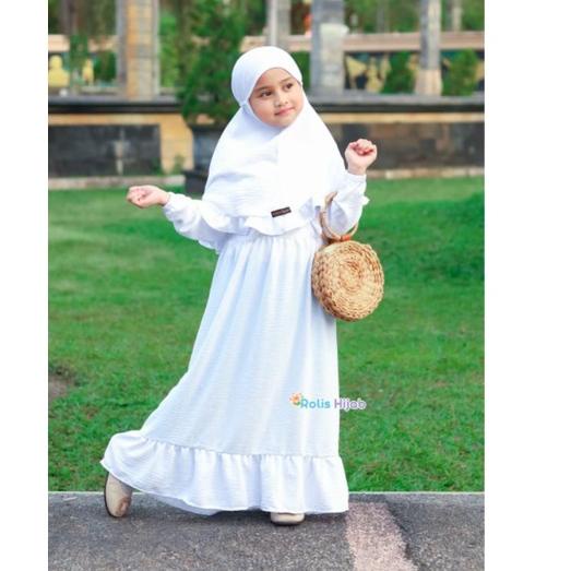 CodeM2y2X--Gamis Putih manasik/gamis anak