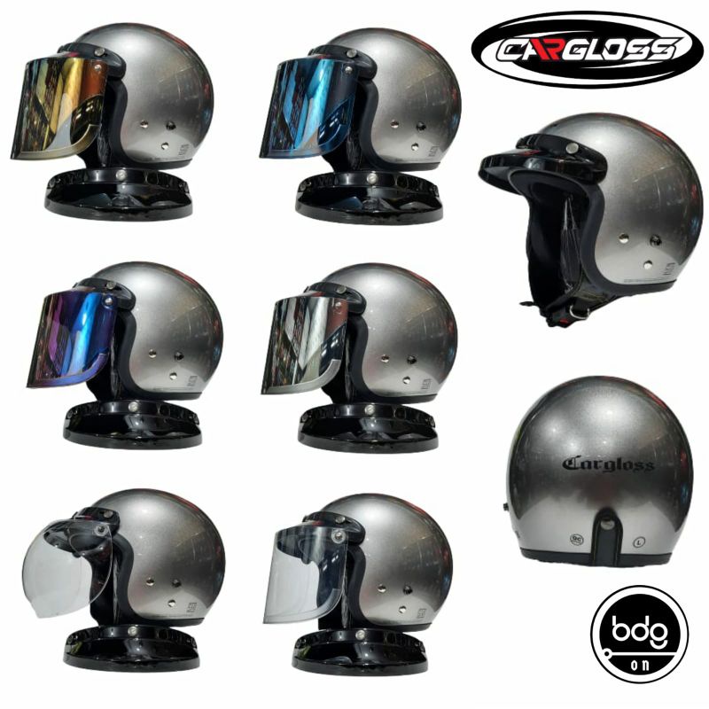 HELM CARGLOSS RETRO SILVER GLOSSY ORIGINAL