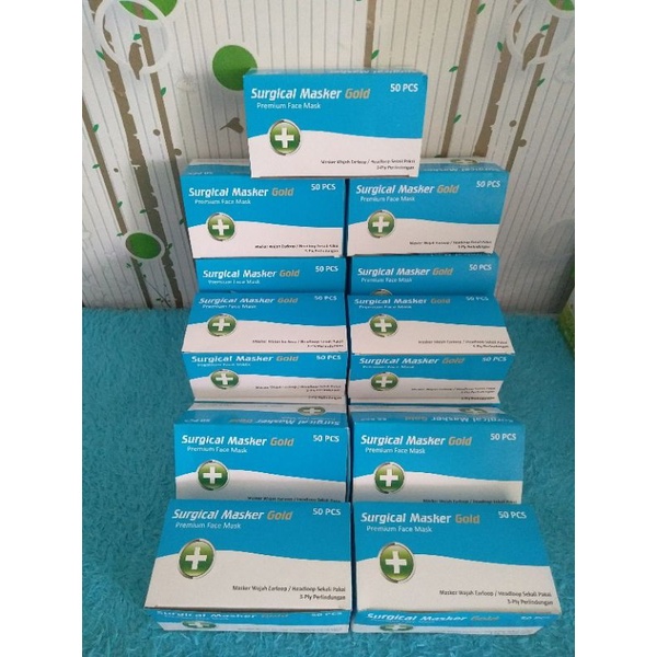 Surgical masker gold 50pcs 3ply
