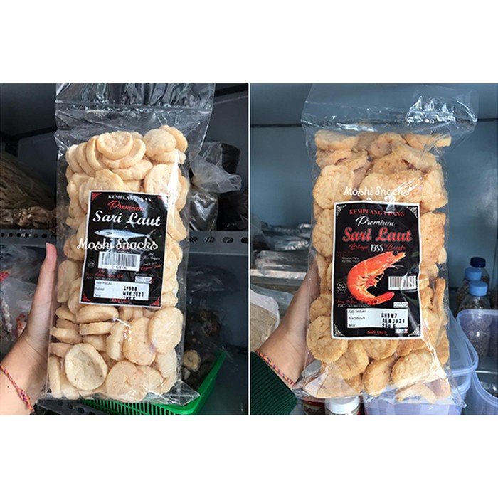 

Kerupuk Bangka / Kemplang Goreng Kancing Premium Sari Laut Ikan Tenggri - Udang 200gr Asli Belinyu Bangka