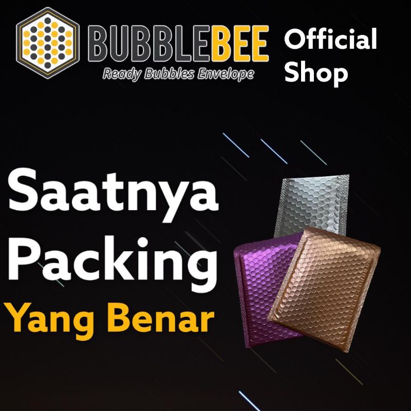 

Amplop Bubble warna Purple & Rose Gold 14x16