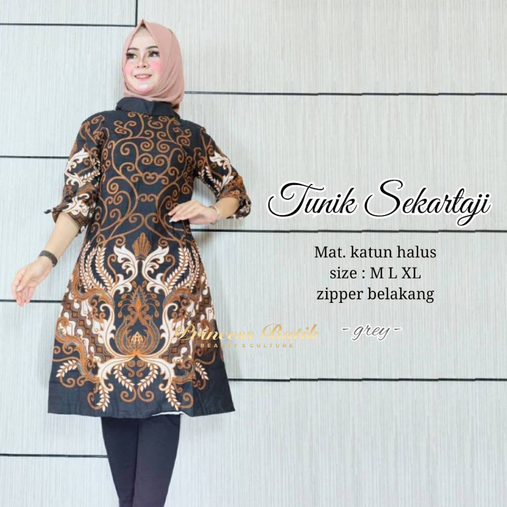 TUNIK SEKARTAJI BATIK FORMAL TUNIC BATIK CANTIK SERAGAM BATIK KERJA BATIK KANTOR BATIK SOLO