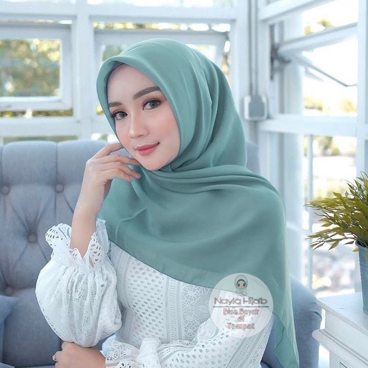 Hijab Segi Empat Polos Jilbab Bella Square Kerudung Segi Empat Terbaru Double Hycon Nayla Hijab