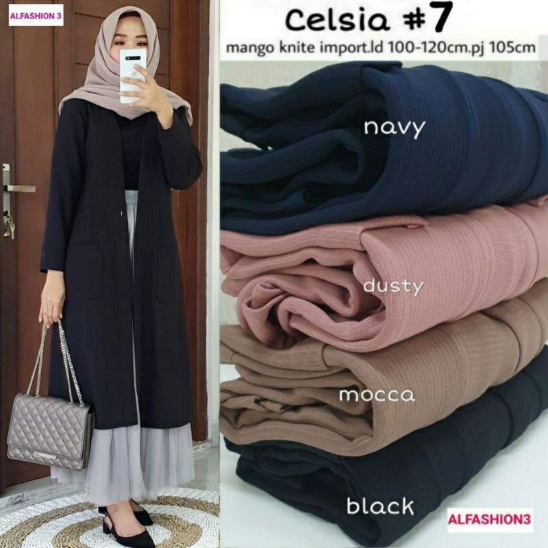 (SALE)Cardygan panjang wanita muslimah/Long cardy kekinian CELSIA CARDY by Fashion hijab solo-2