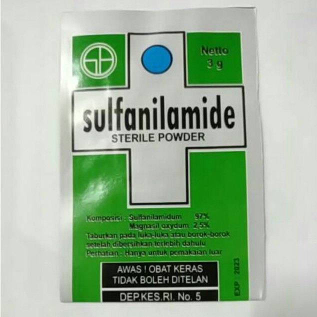 SULFANILAMIDE ISI 10BUNGKUS OBAT KORENG/OBAT LUKA AMPUH 