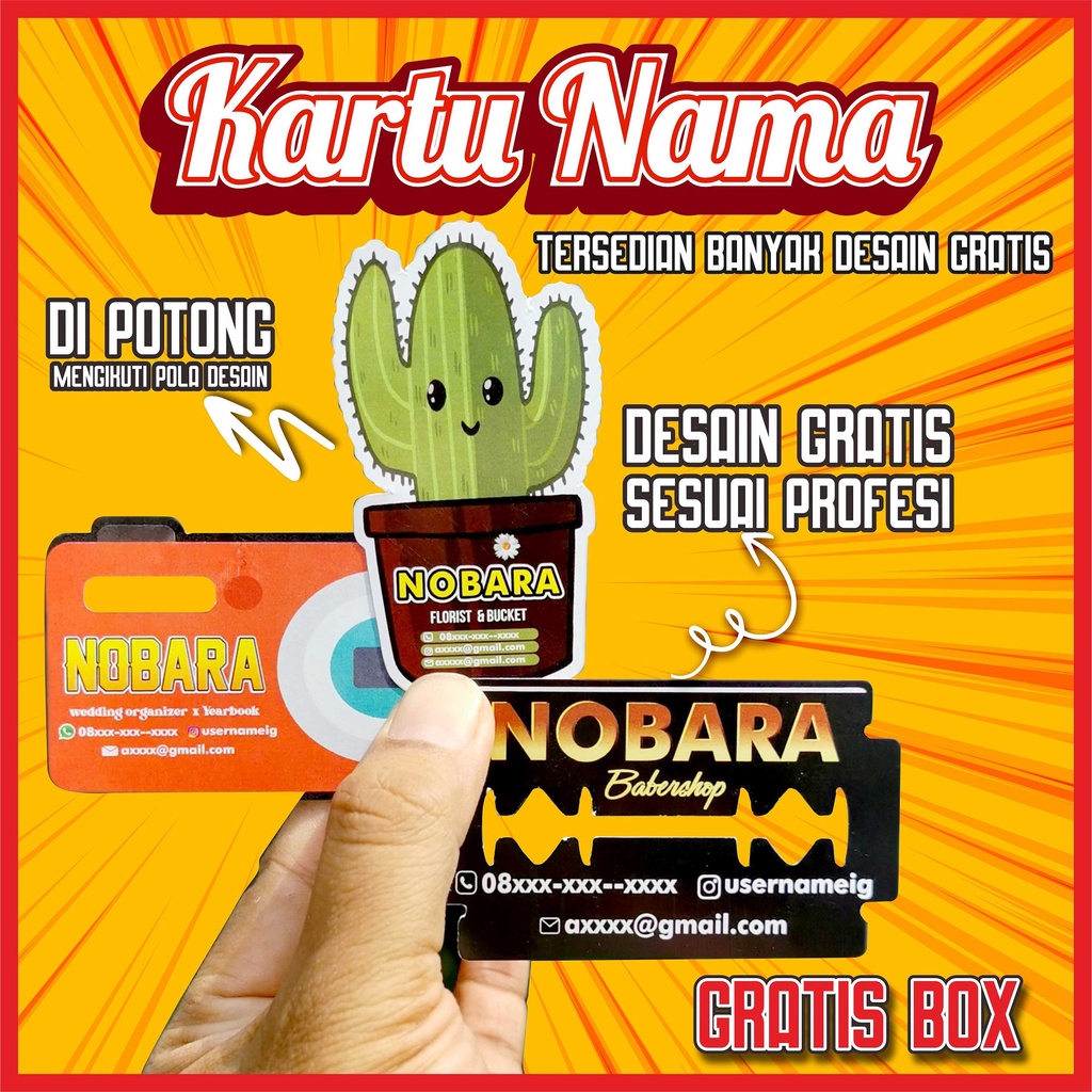 

Kartu Nama Custom Profesi Bentuk Unik Potong Pola Desain Murah Gratis Desain