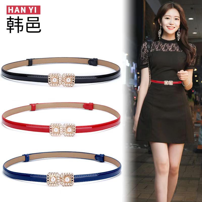 (Hello Girl) YD14 Ikat Pinggang Wanita Polos Thin Belt Korea Import