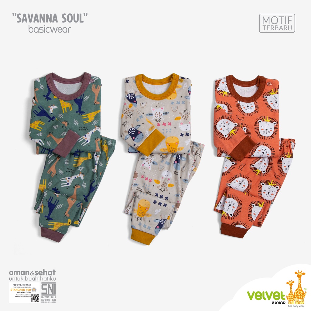 Velvet Junior paket 3 setel Panjang  (SML LB XL XXL)