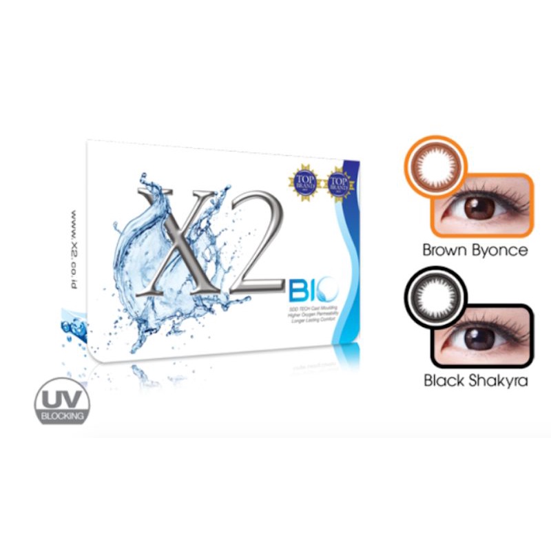 Softlens X2 Bio Black &amp; Brown / Softlens X2 BIO by Exoticon / Soflen minus warna